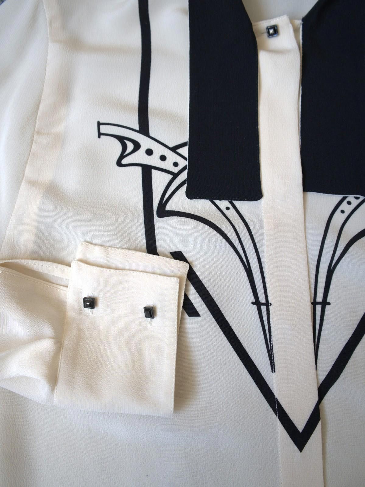 Versace F/W 1988 Gianni Versace Couture Tuxedo Silk Blouse Size S / US 4 / IT 40 - 3 Thumbnail