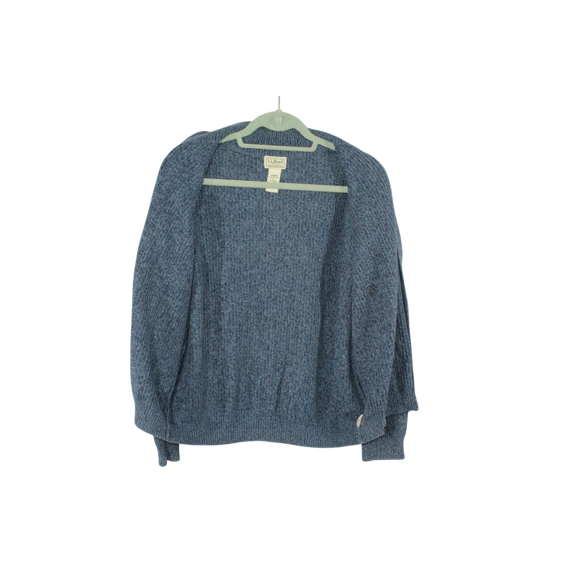 L.L. Bean LL Bean Men's Heather Blue Fisherman Knit Full Zip Sweater S Size US L / EU 52-54 / 3 - 2 Thumbnail
