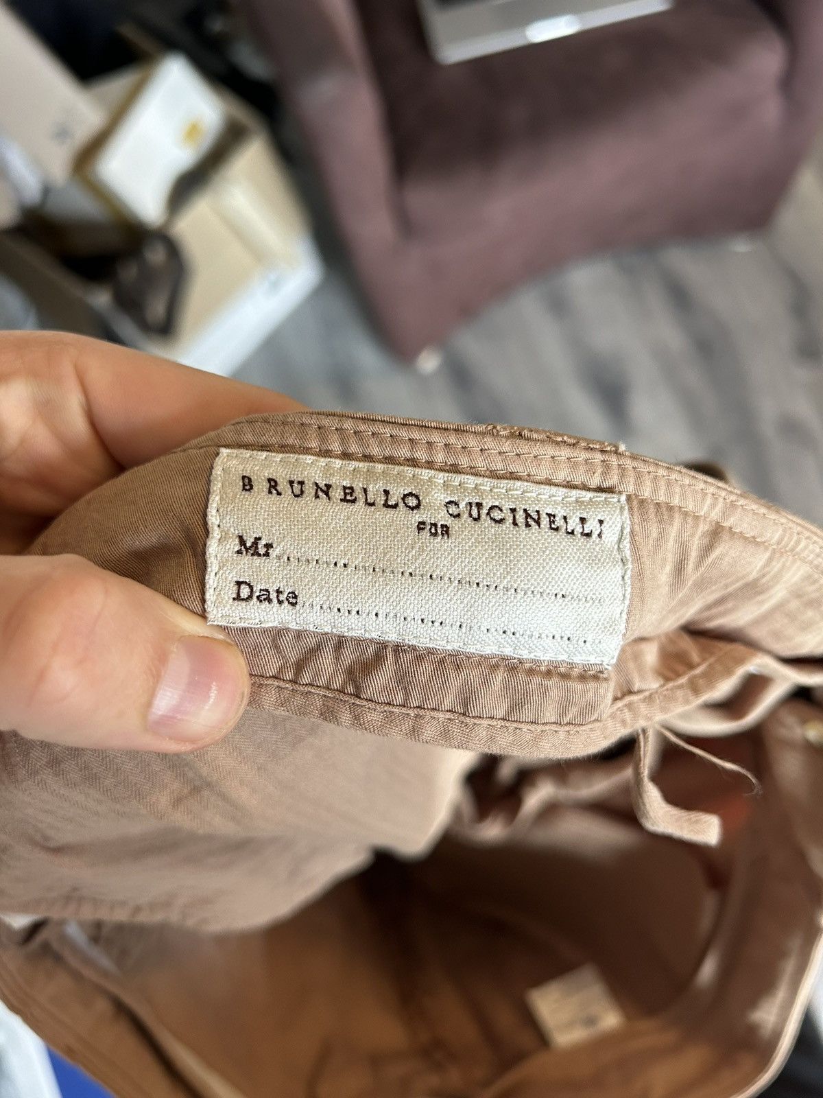 Brunello Cucinelli Brunello Cucinelli Beige Cotton Pants - Size 56 Size US 40 / EU 56 - 16 Thumbnail