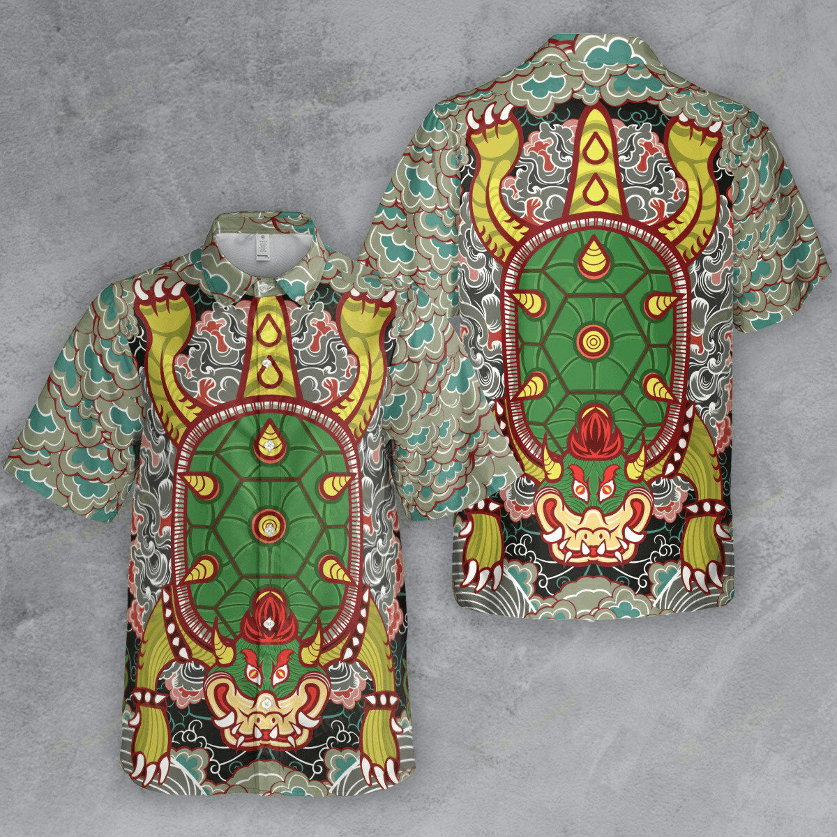 The Unbranded Brand Bowser Super Mario Old School Art Button Down Shirt Size US M / EU 48-50 / 2 - 4 Thumbnail