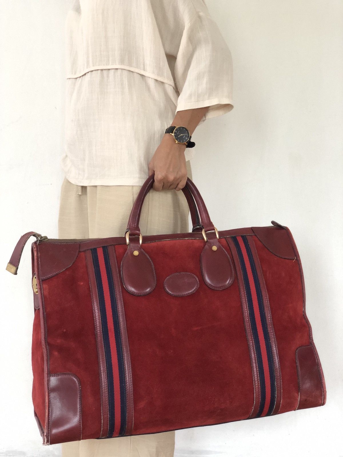 Gucci Vintage GUCCI suede duffle bag Size ONE SIZE - 17 Thumbnail