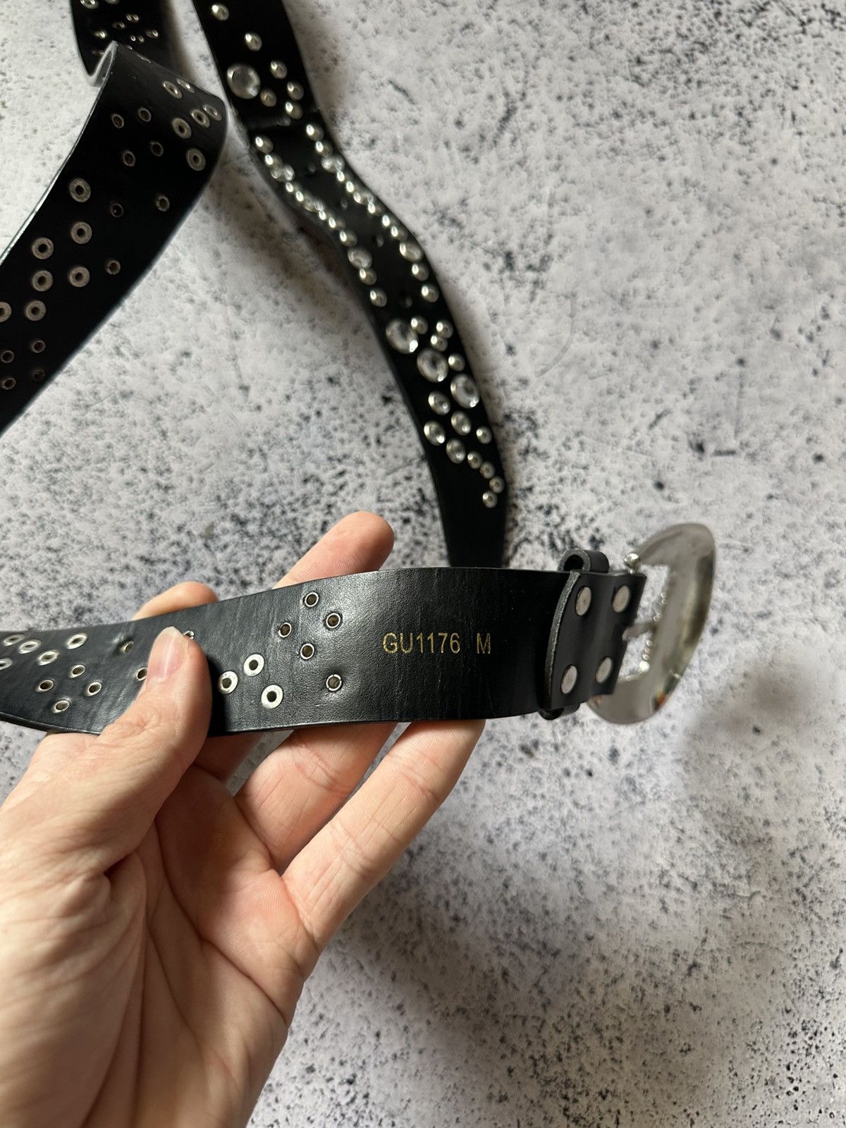 Vintage Vintage Leather Belt Rhinestone Avant Garde Y2K Opium Size ONE SIZE - 5 Thumbnail