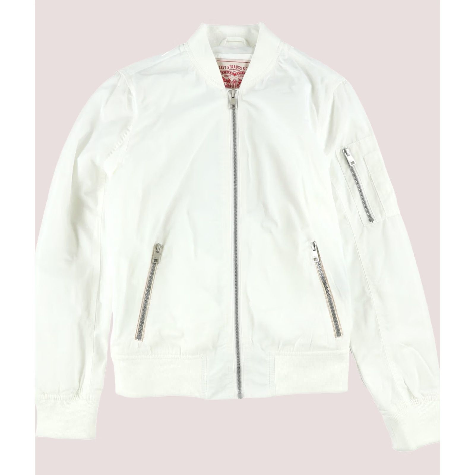 Levi's Levi's Womens Ribbed Contrast Bomber Jacket, white, S Size S / US 4 / IT 40 - 1 Thumbnail