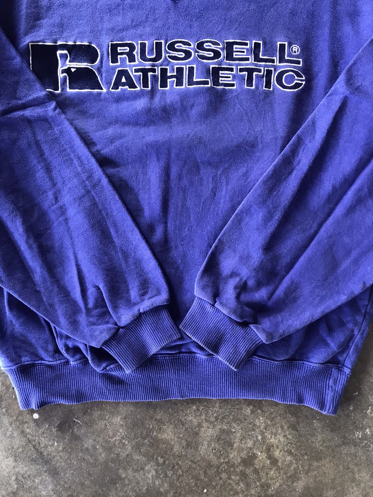 Russell Athletic × Vintage VTG Faded Russell Athletic Purple Spellout Size L / US 10 / IT 46 - 10 Thumbnail