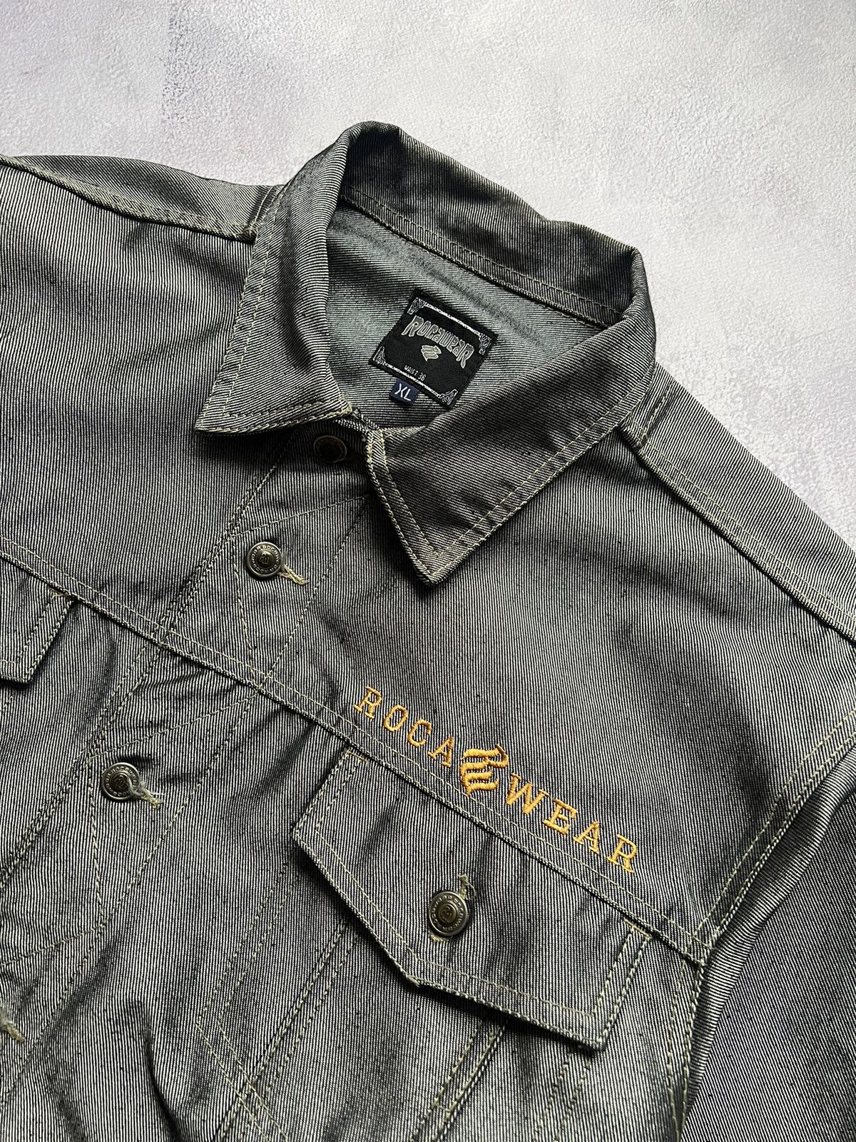 Rocawear × Vintage Vintage RocaWear Silver Denim Jacket Size US XL / EU 56 / 4 - 5 Thumbnail