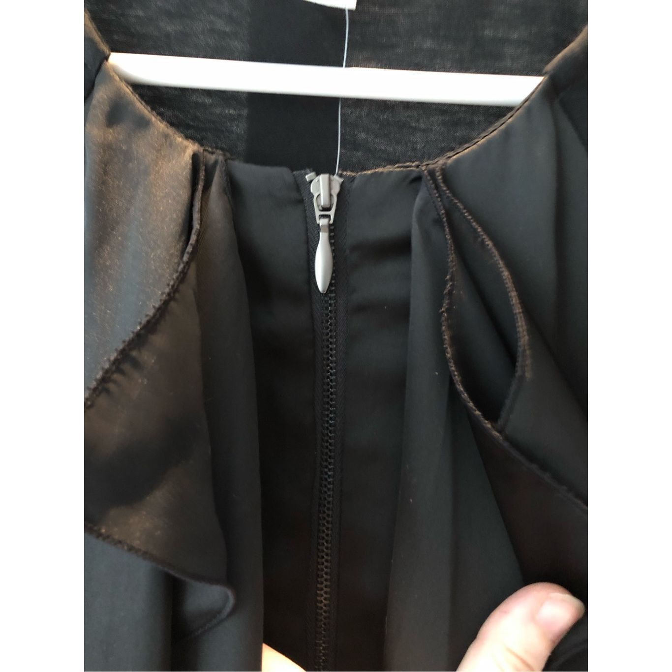 Other August Silk Women’s Black Elegant Ruffle Front Hidden Zip Up Size L / US 10 / IT 46 - 5 Thumbnail