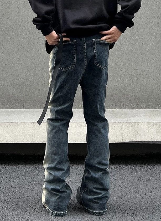 Japanese Brand × Vintage Avant garde retro side stripe tie dye flared jeans pants Size US 30 / EU 46 - 5 Thumbnail