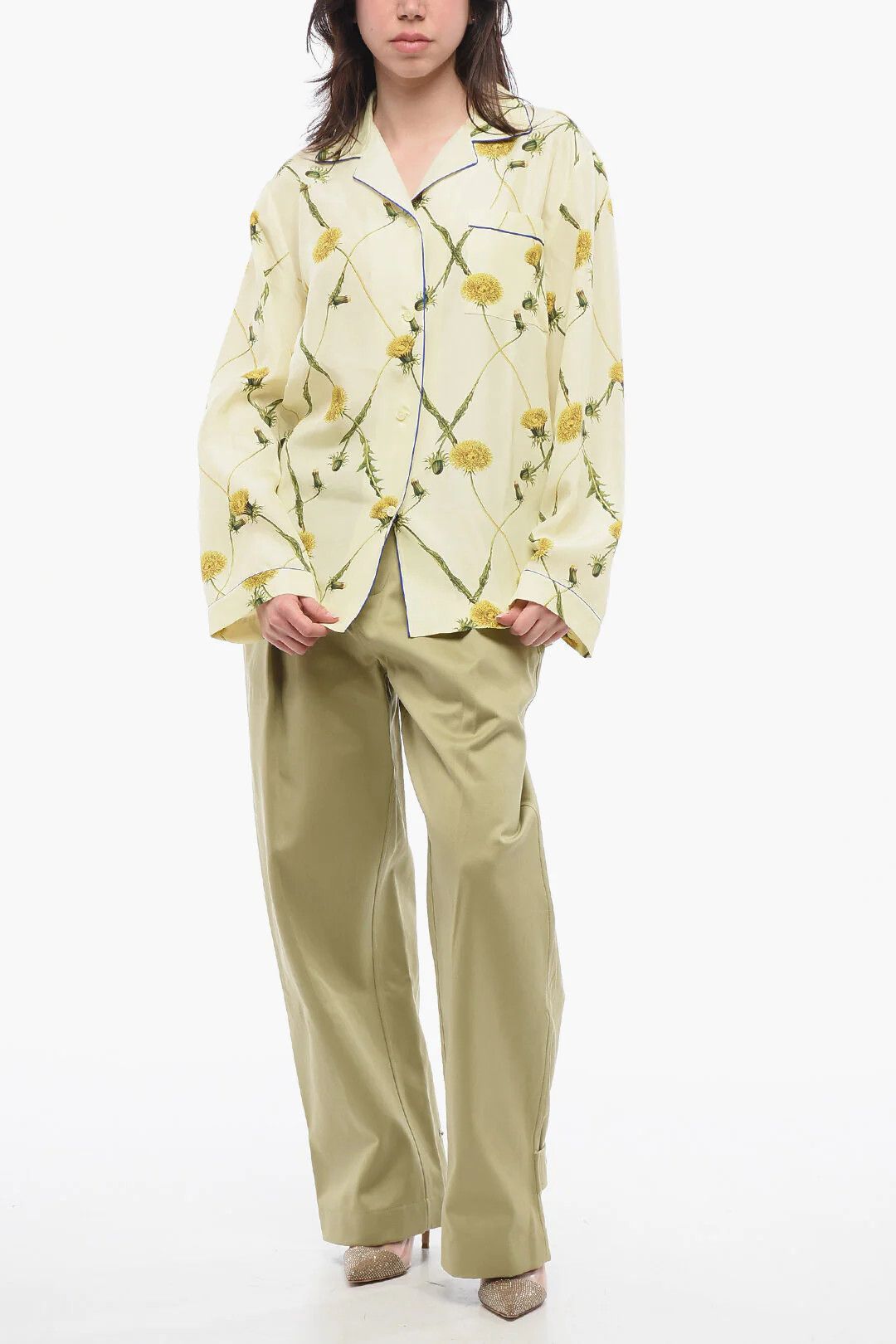 Burberry og1mm0426 Silk Blouse in Yellow Size XS / US 0-2 / IT 36-38 - 4 Thumbnail