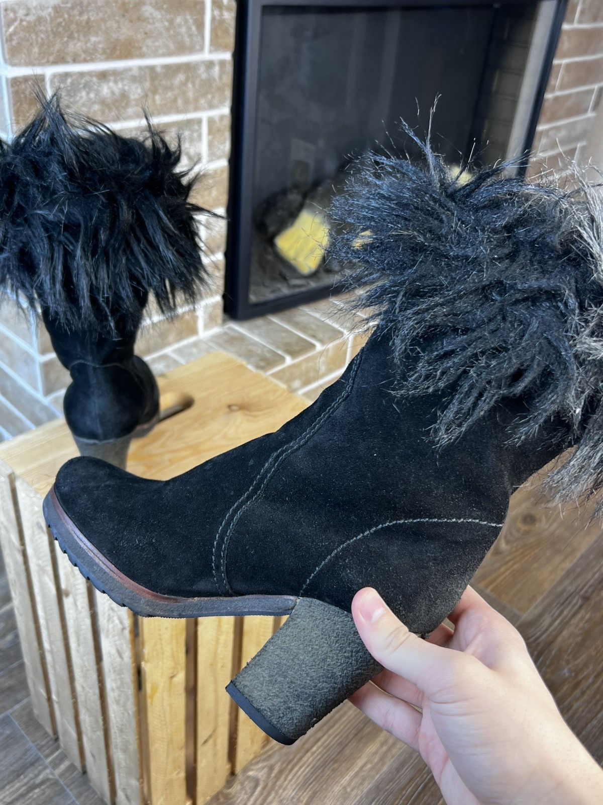 Prada Prada Faux Fur High Heels Ankle Suede Boots Size US 7 / IT 37 - 6 Thumbnail