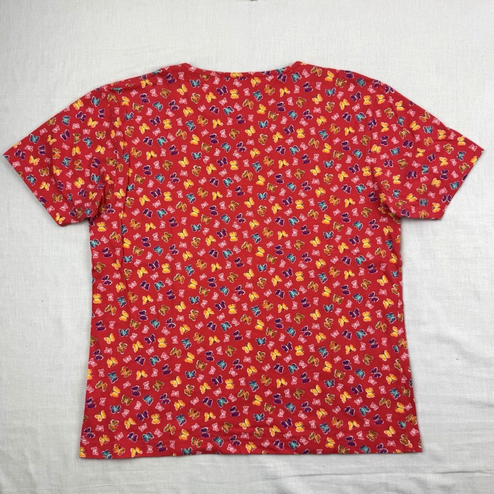Vintage VINTAGE Liz Sport T Shirt Womens Large Butterfly Print All Over Nature Y2K Size L / US 10 / IT 46 - 7 Thumbnail