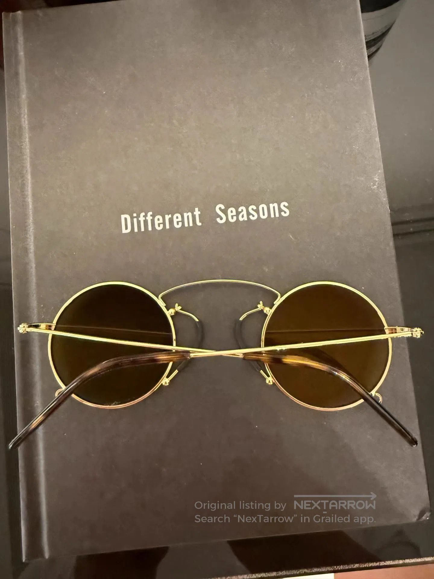 Gucci Gold Round Frame Sunglasses with Tinted Lenses. Size ONE SIZE - 2 Thumbnail