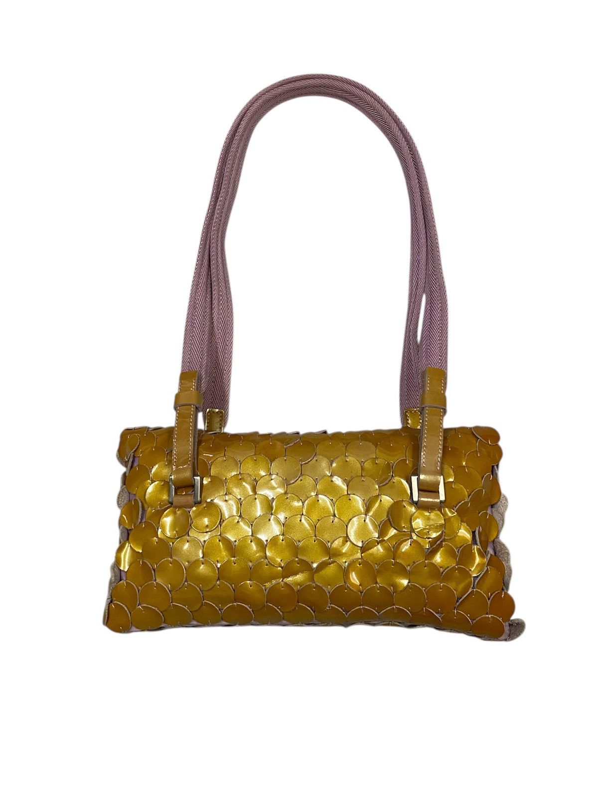 Prada Prada Gold Patent Paillet Leather Shoulder Bag Size ONE SIZE - 5 Thumbnail
