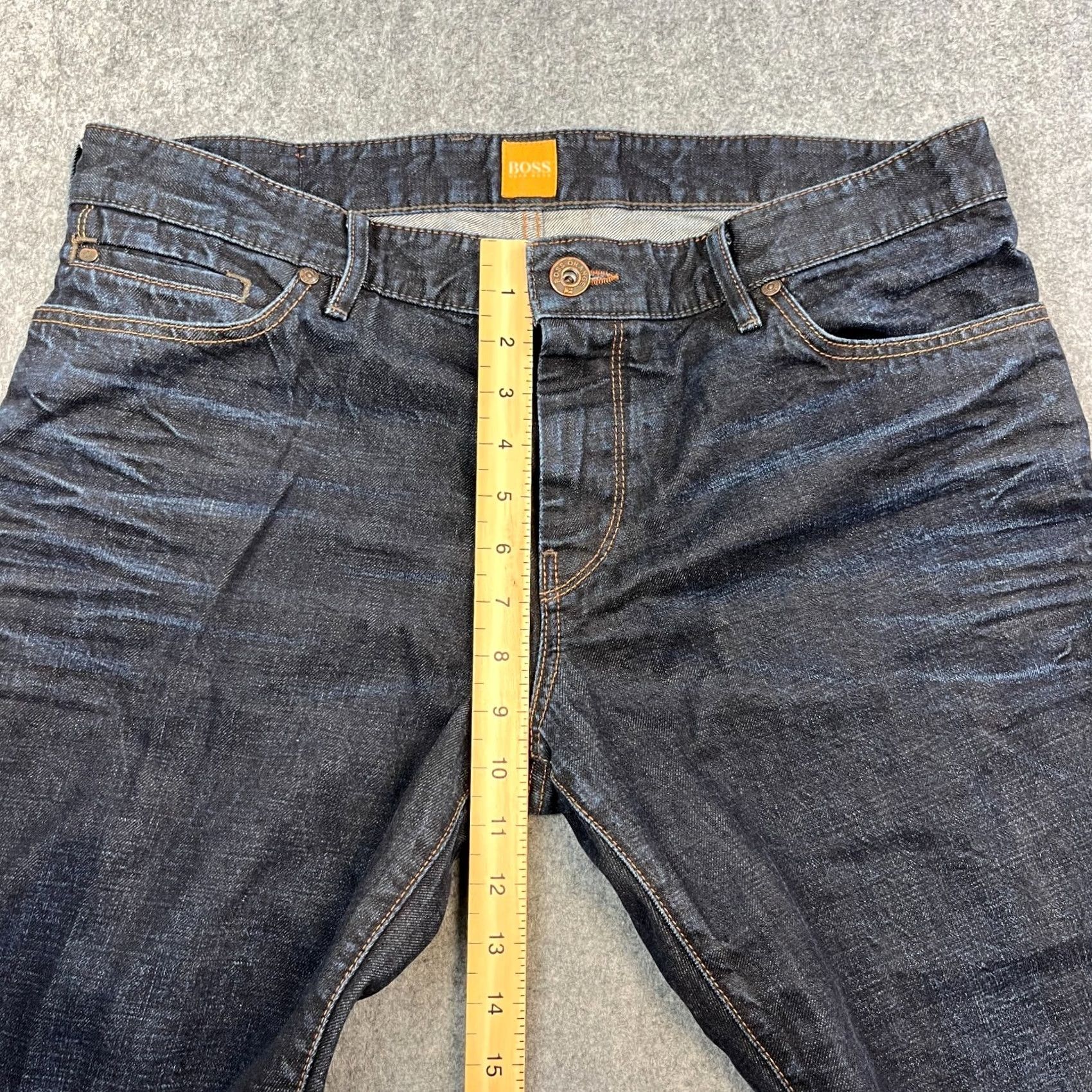 Hugo Boss HUGO BOSS Jeans Regular Straight 36 30 Dark Blue Indigo Whiskers Mens Denim 5-Pocket Design Size US 36 / EU 52 - 5 Thumbnail