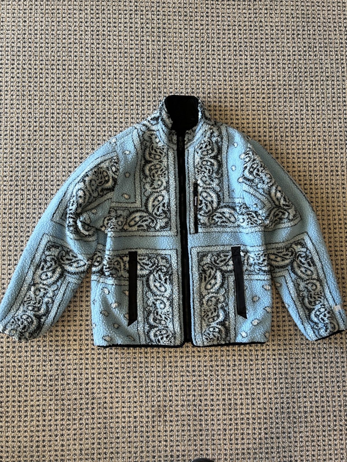 Supreme Supreme Reversible Bandana Light Blue Fleece Jacket Size US M / EU 48-50 / 2 - 1 Thumbnail
