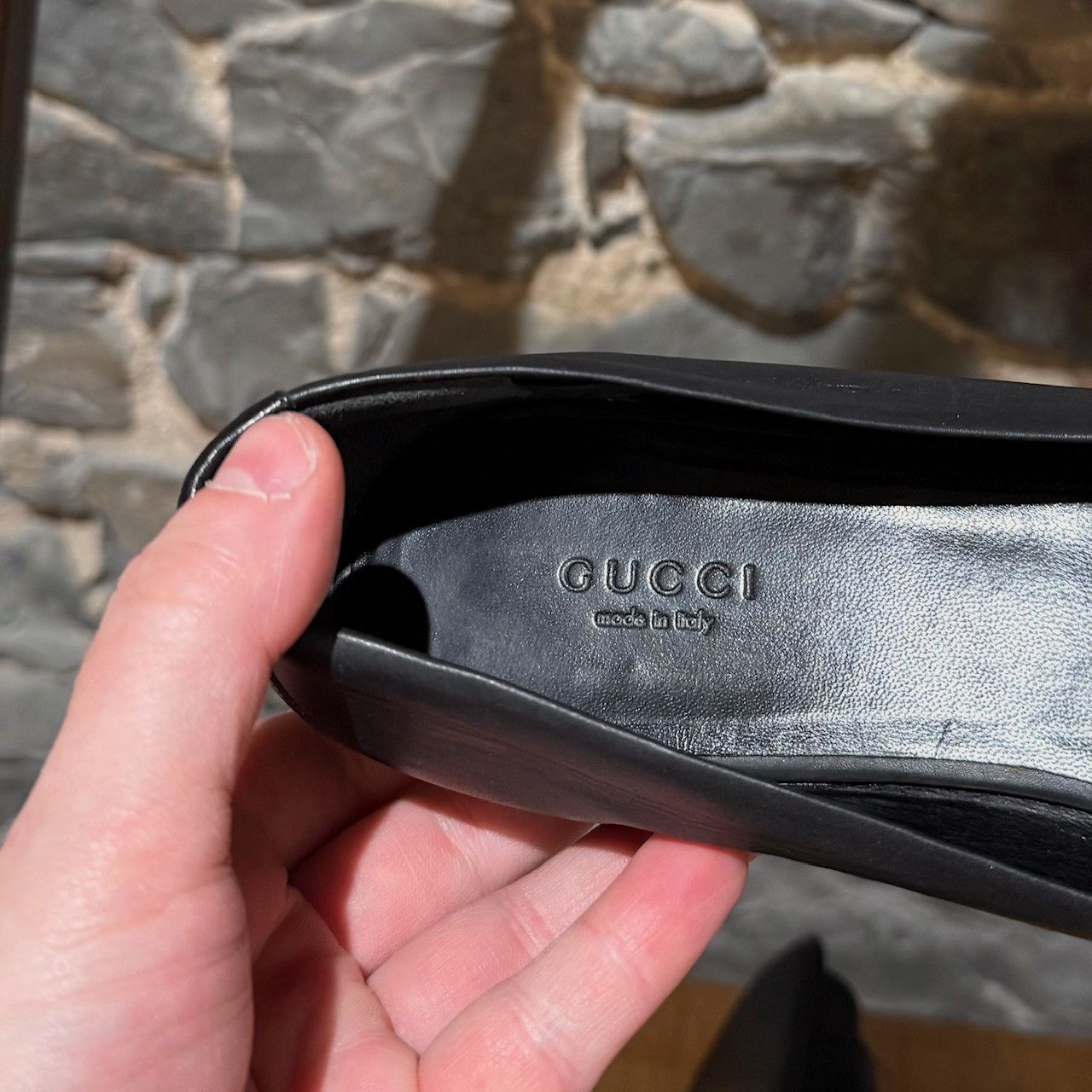 Gucci Gucci Black Leather Buckle Accent Open Toe Flats Size US 8.5 / IT 38.5 - 12 Thumbnail