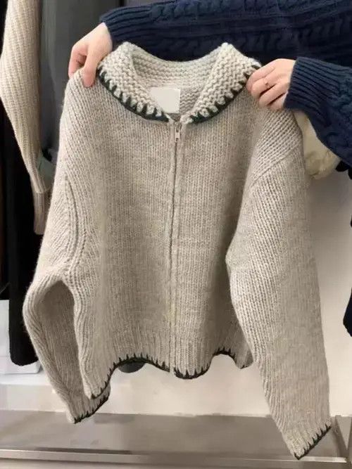 Japanese Brand Gray loose cardigan knitted sweater Size S / US 4 / IT 40 - 6 Thumbnail