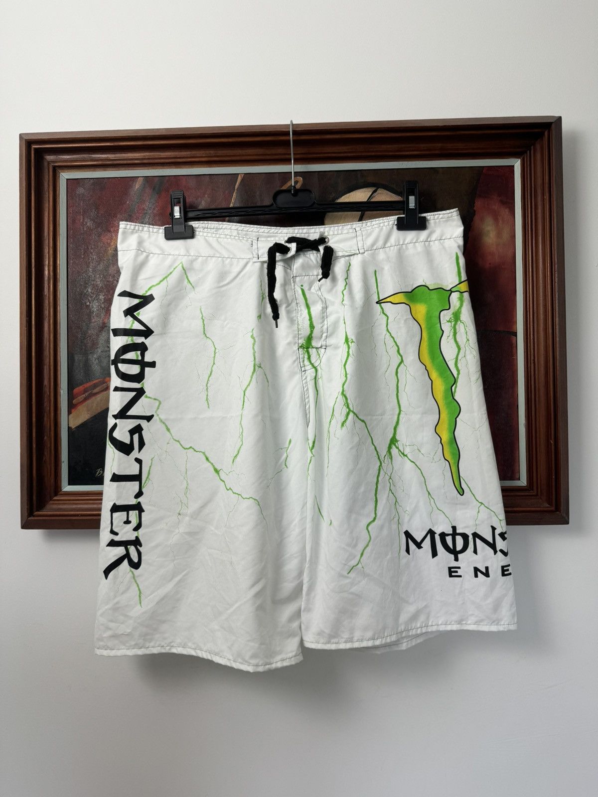 Racing Rare Vintage Monster Energy Drink Green Thunder Racing Shorts Rare Grailed