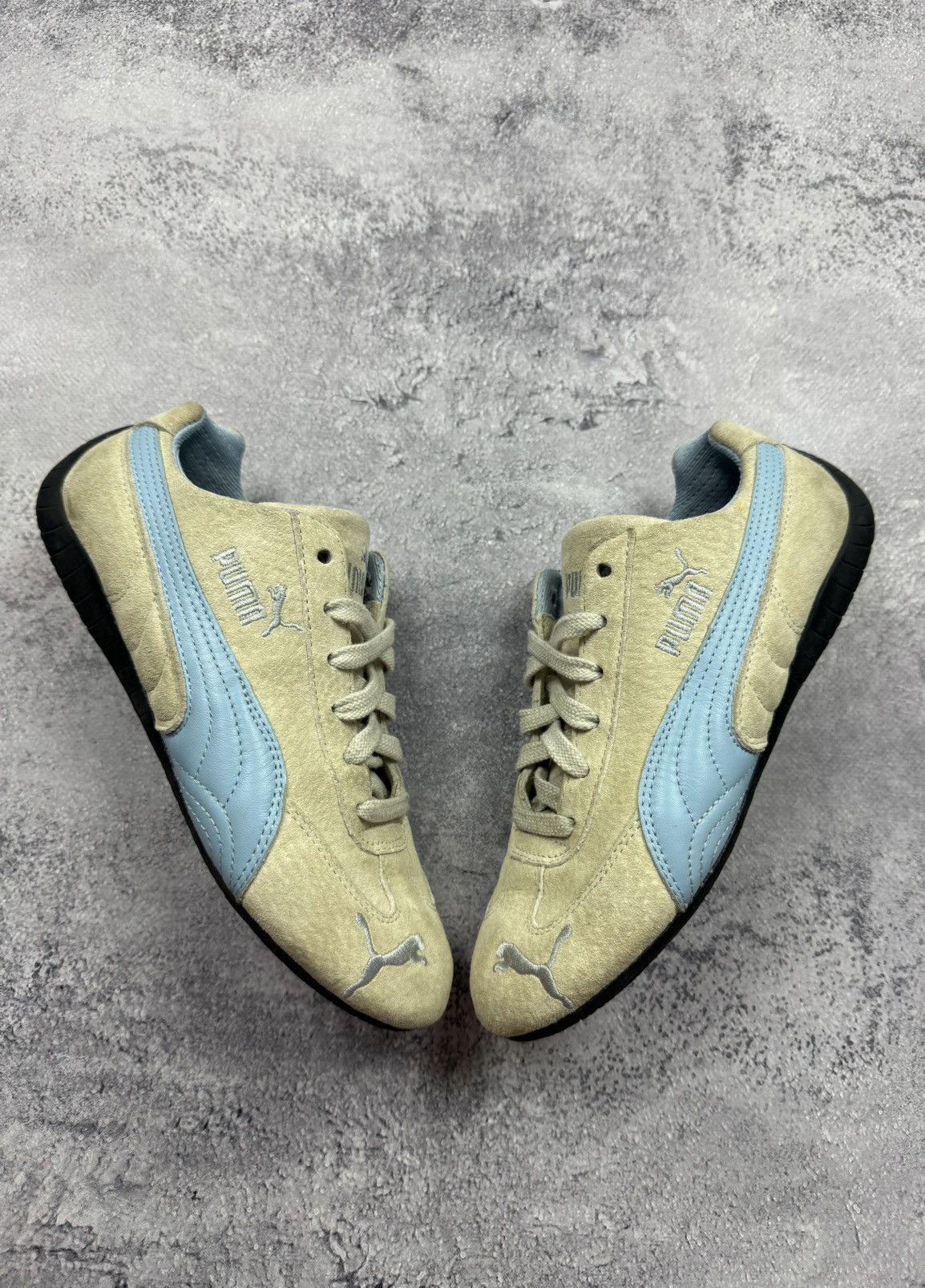 Puma Vintage Y2K Puma Speedcat Low Top Suede Beige/Blue Sneakers Size US 7 / IT 37 - 1 Thumbnail