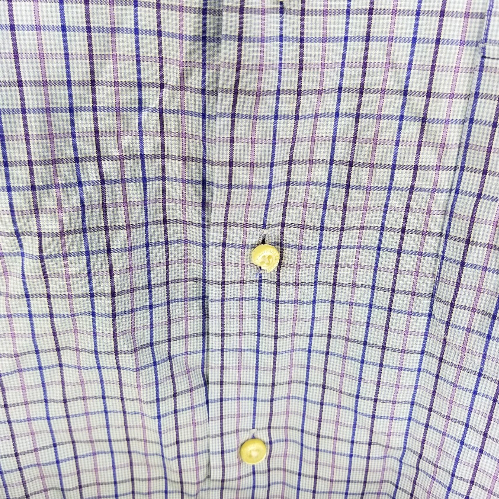 Tommy Bahama TOMMY BAHAMA Mens Purple Plaid Long Sleeve Button-Up Dress Shirt Size 34-35 Size 34R - 2 Thumbnail