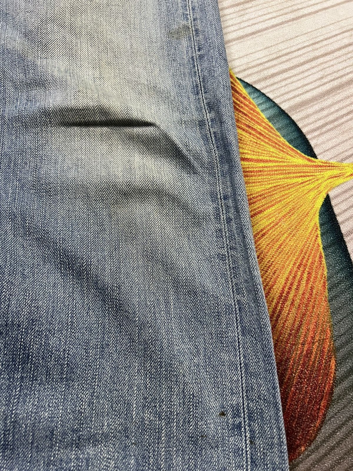 Edwin × Japanese Brand EDWIN 505z SELVEDGE LIGHT WASH ORANGE TAG DENIM Size US 29 - 15 Thumbnail