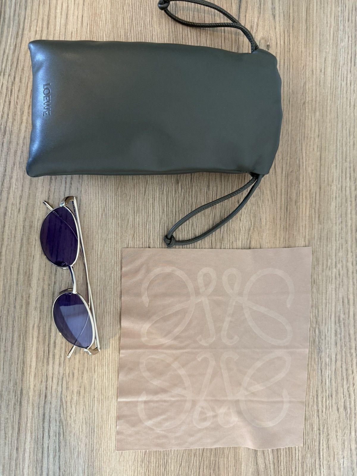 Loewe LOEWE - Slim 49mm Round Sunglasses - Gold/Purple Size ONE SIZE - 1 Thumbnail