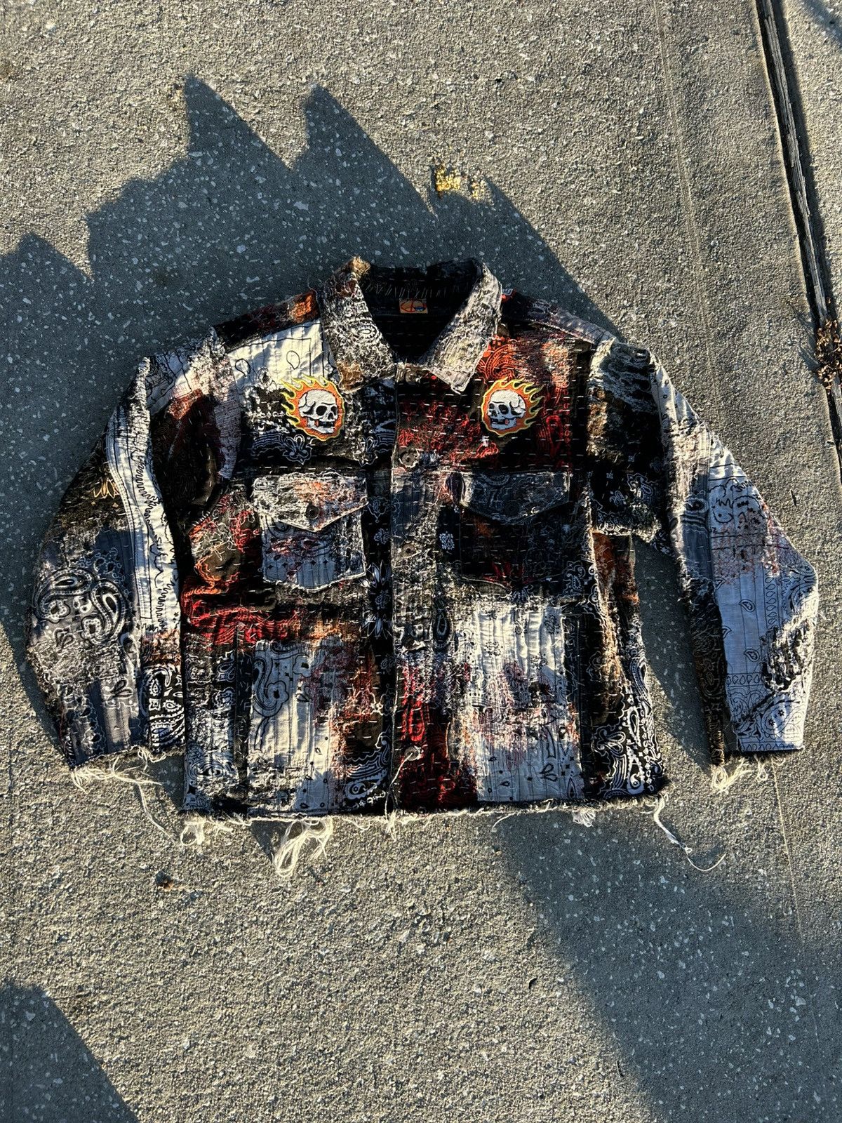 Other 1/1 Your World patchwork distressed bandana denim jacket Size US L / EU 52-54 / 3 - 2 Thumbnail