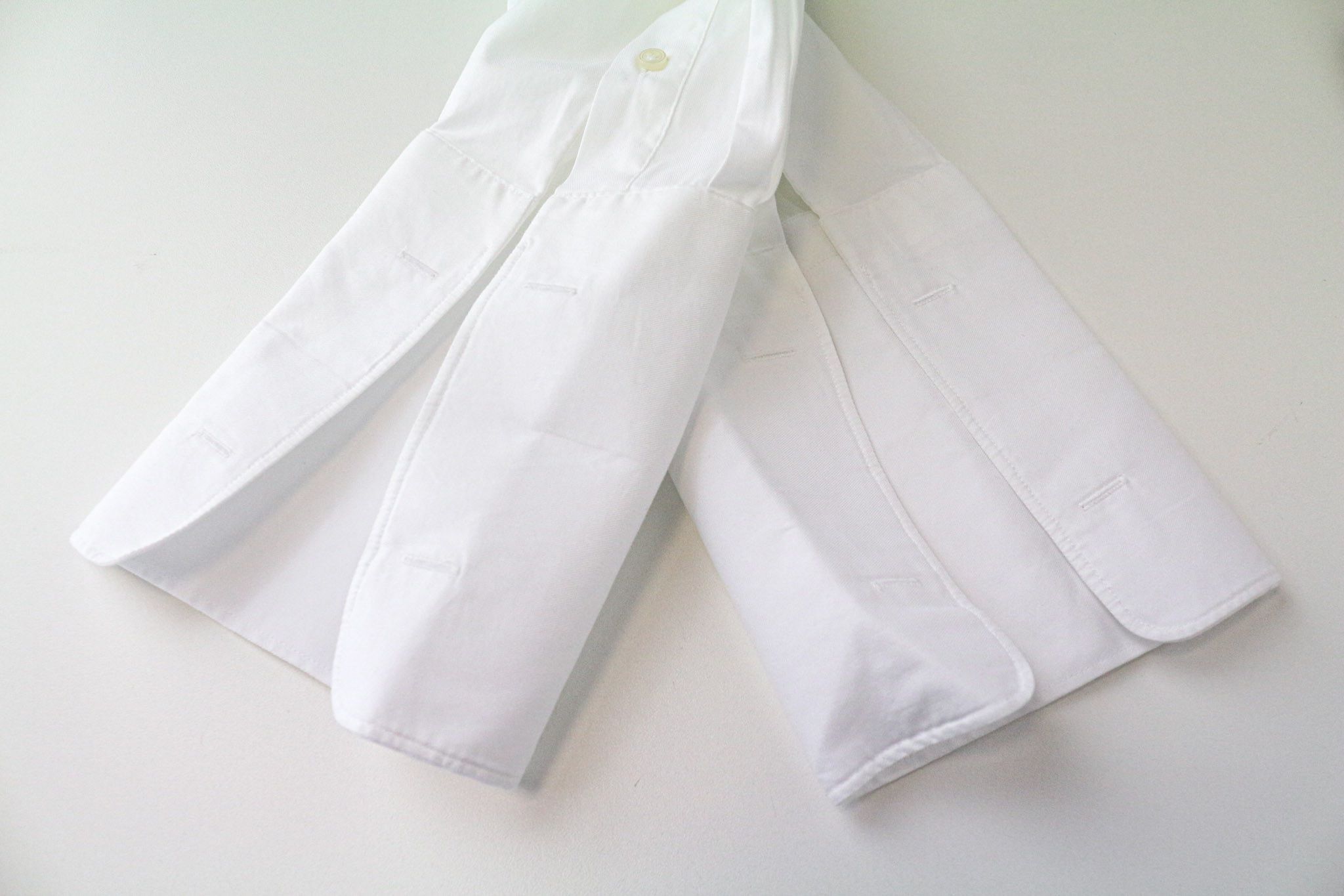 Suitsupply 46/18 Slim White Cotton Cutaway Twill Shirt 78417 Size 46R - 9 Thumbnail