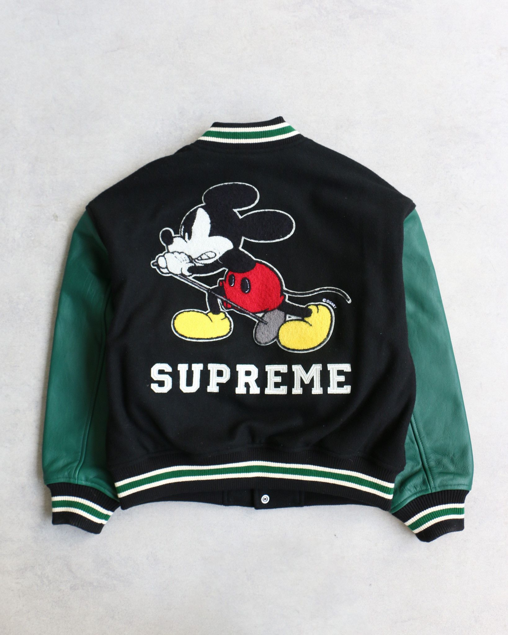 Number (N)ine × Supreme Supreme Number (N)ine Mickey Varsity Jacket Black Size US S / EU 44-46 / 1 - 7 Thumbnail
