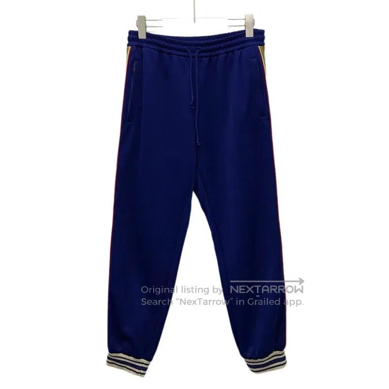 Gucci Gucci SizeS Dark blue side stripe logo embroidered cotton l Size US 29 - 1 Thumbnail