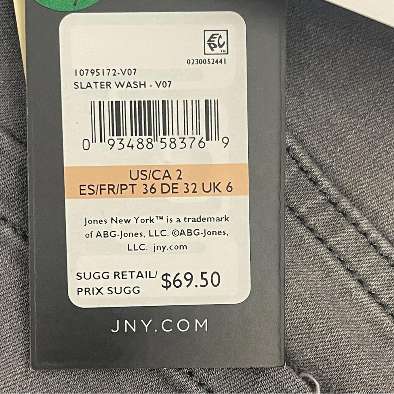 Jones New York Jones NY Luxe Women's Gray Straight Jeans size 2 NWT Size 26" / US 2 / IT 38 - 5 Thumbnail