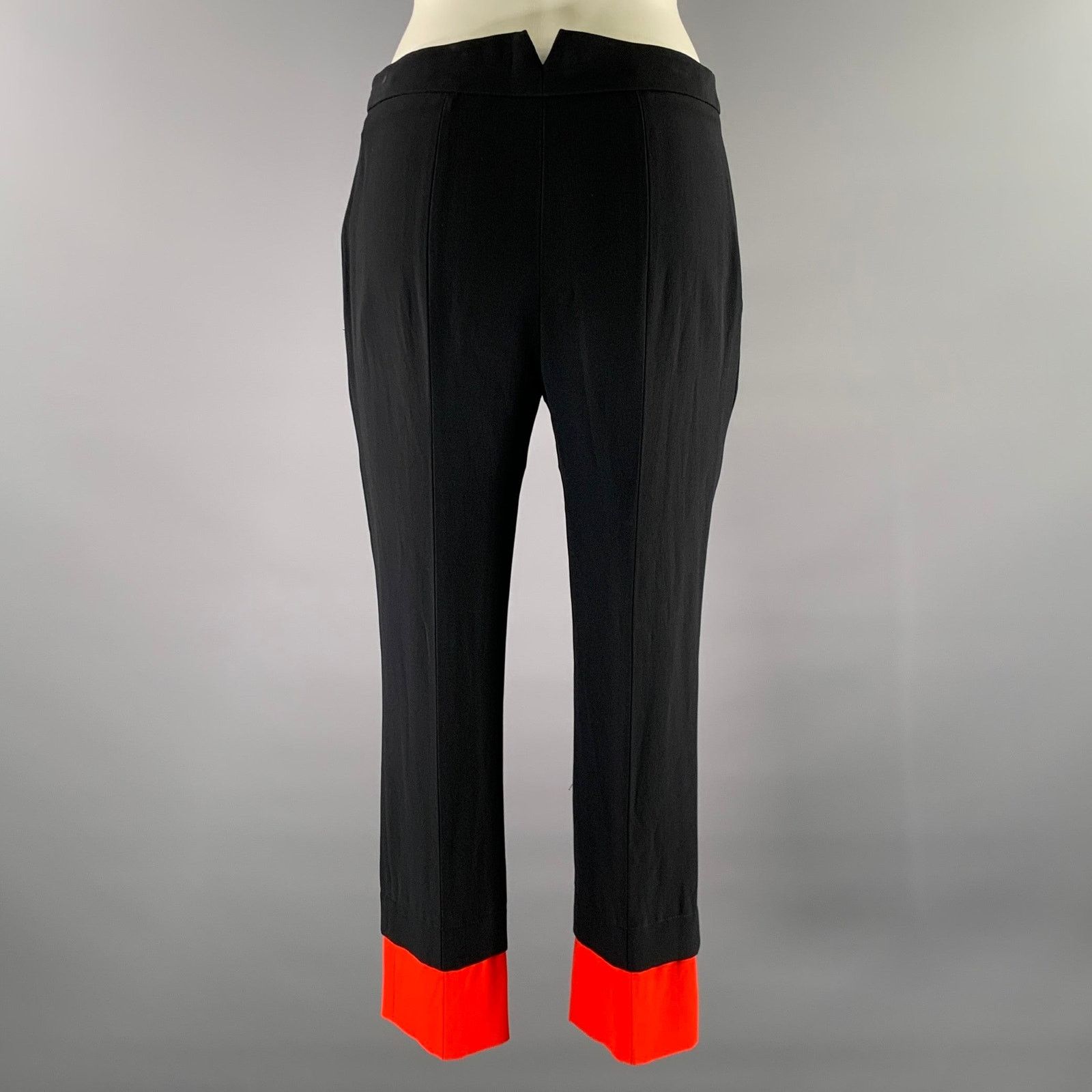 Alexander McQueen ALEXANDER MCQUEEN Size 2 Black Red Cuff Dress Pants Size US 26 / EU 42 - 3 Thumbnail