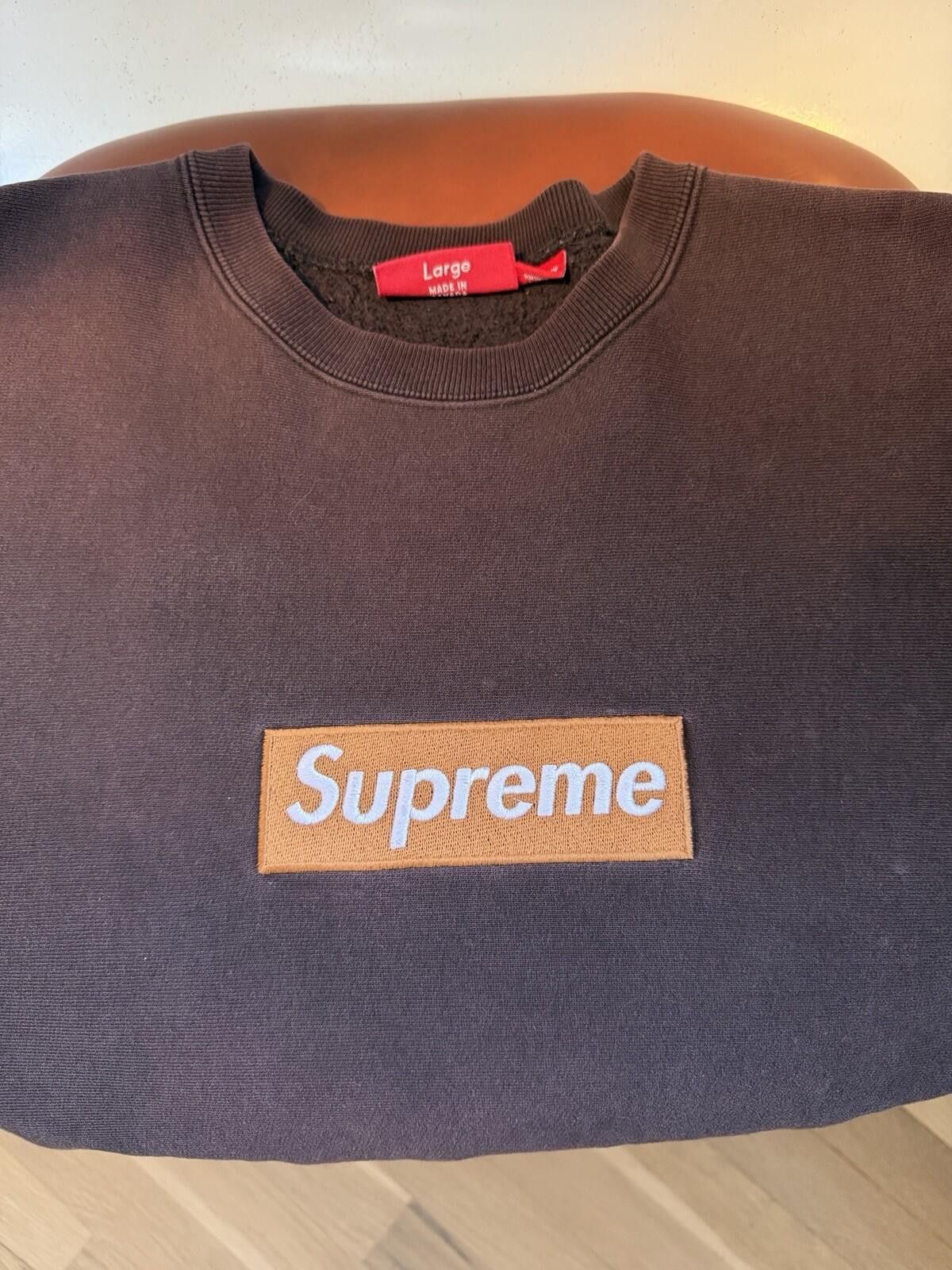 Supreme Supreme Box Logo Crewneck (2003) Brown Size US XL / EU 56 / 4 - 2 Thumbnail