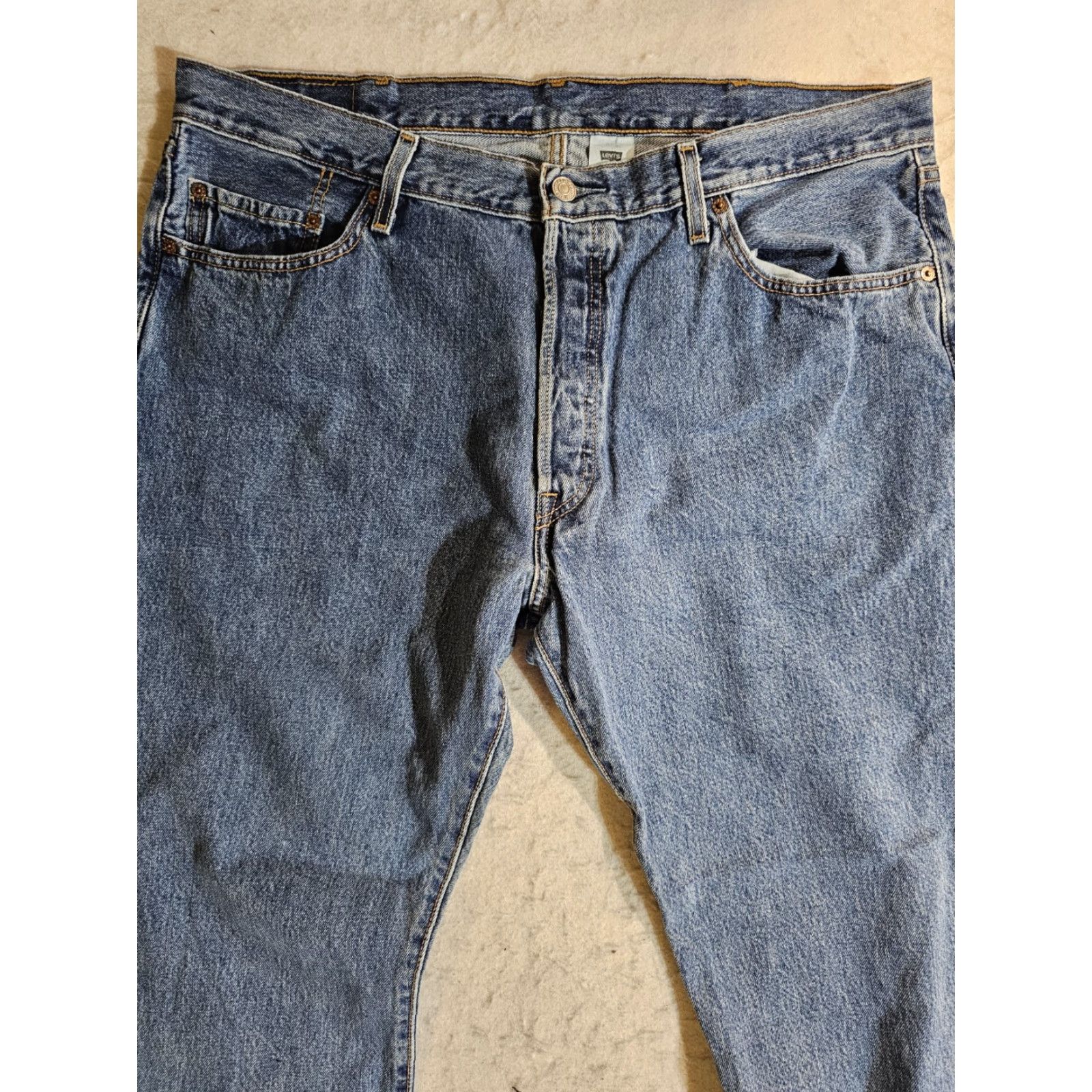 Levi's VINTAGE Levi's 501 XX Jeans Men Medium Blue 40x30 Denim Cotton 90s Style Regular Straight Distressed USA 5-Pocket Size US 40 / EU 56 - 3 Thumbnail