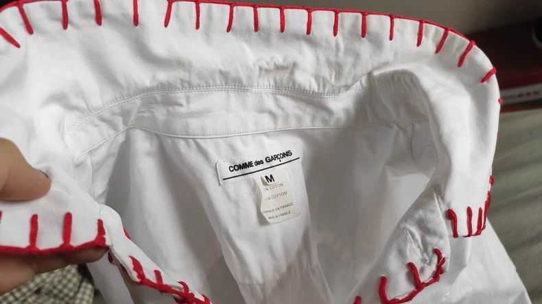 Comme des Garcons Comme Des Garcons Embroidered white shirt Size M / US 6-8 / IT 42-44 - 4 Thumbnail