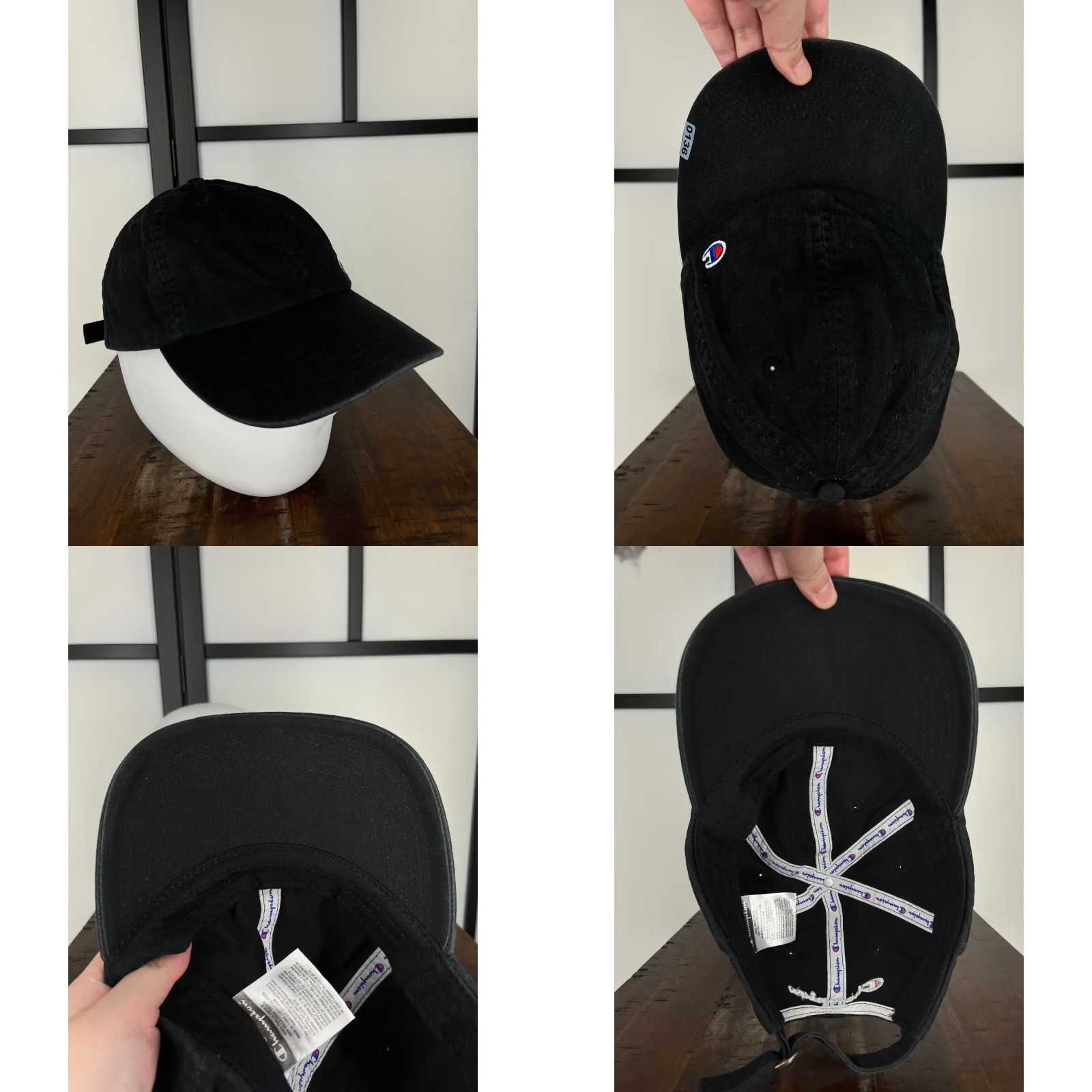 Champion Champion Hat Cap Strap Back Adult One Size Black Embroidered 100% Cotton Golf Hat/Cap Vintage No N/A Size ONE SIZE - 8 Thumbnail