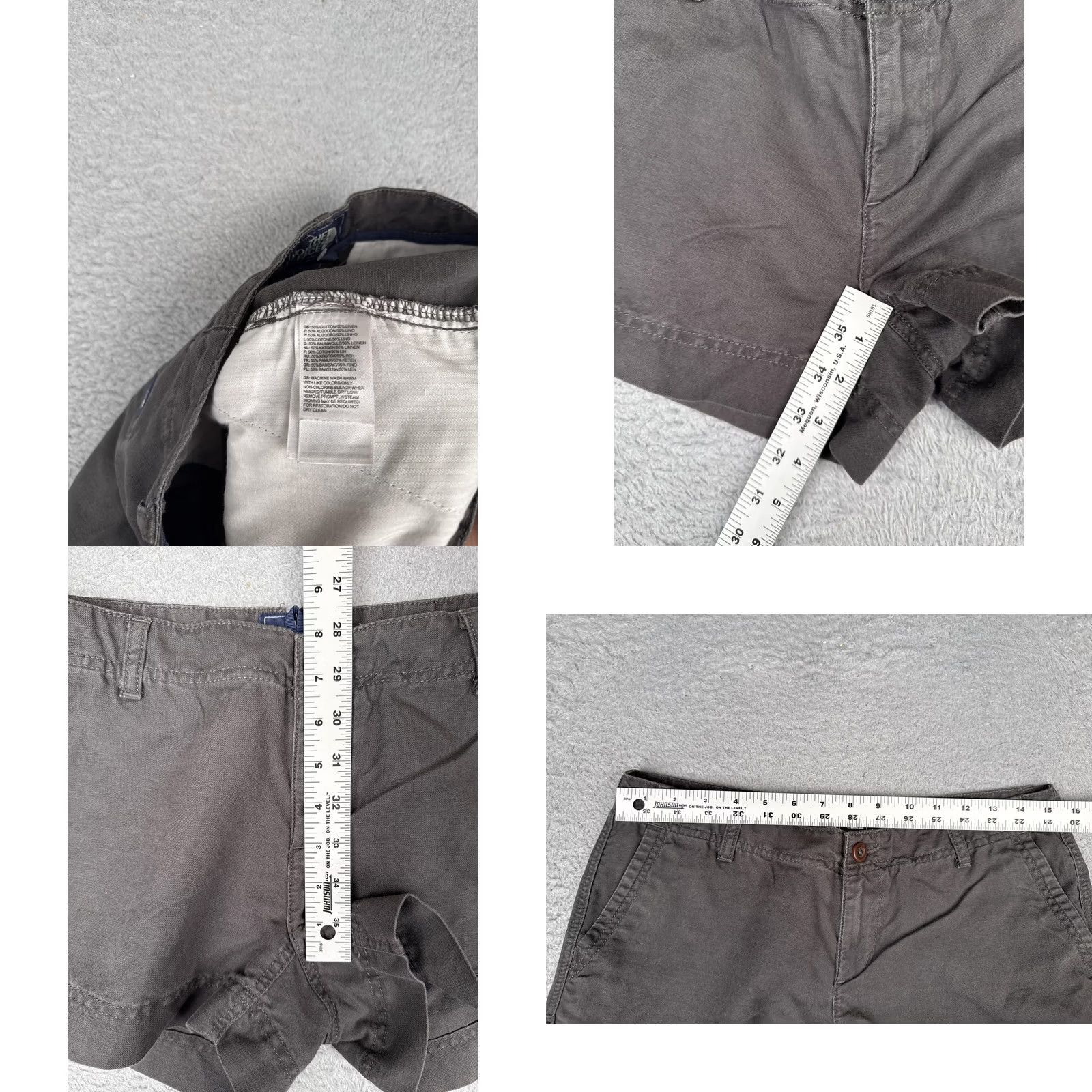 The North Face The North Face Shorts Womens 6 Gray Cotton Linen Chino 3 Inseam Pockets Casual Size 28" / US 6 / IT 42 - 8 Thumbnail