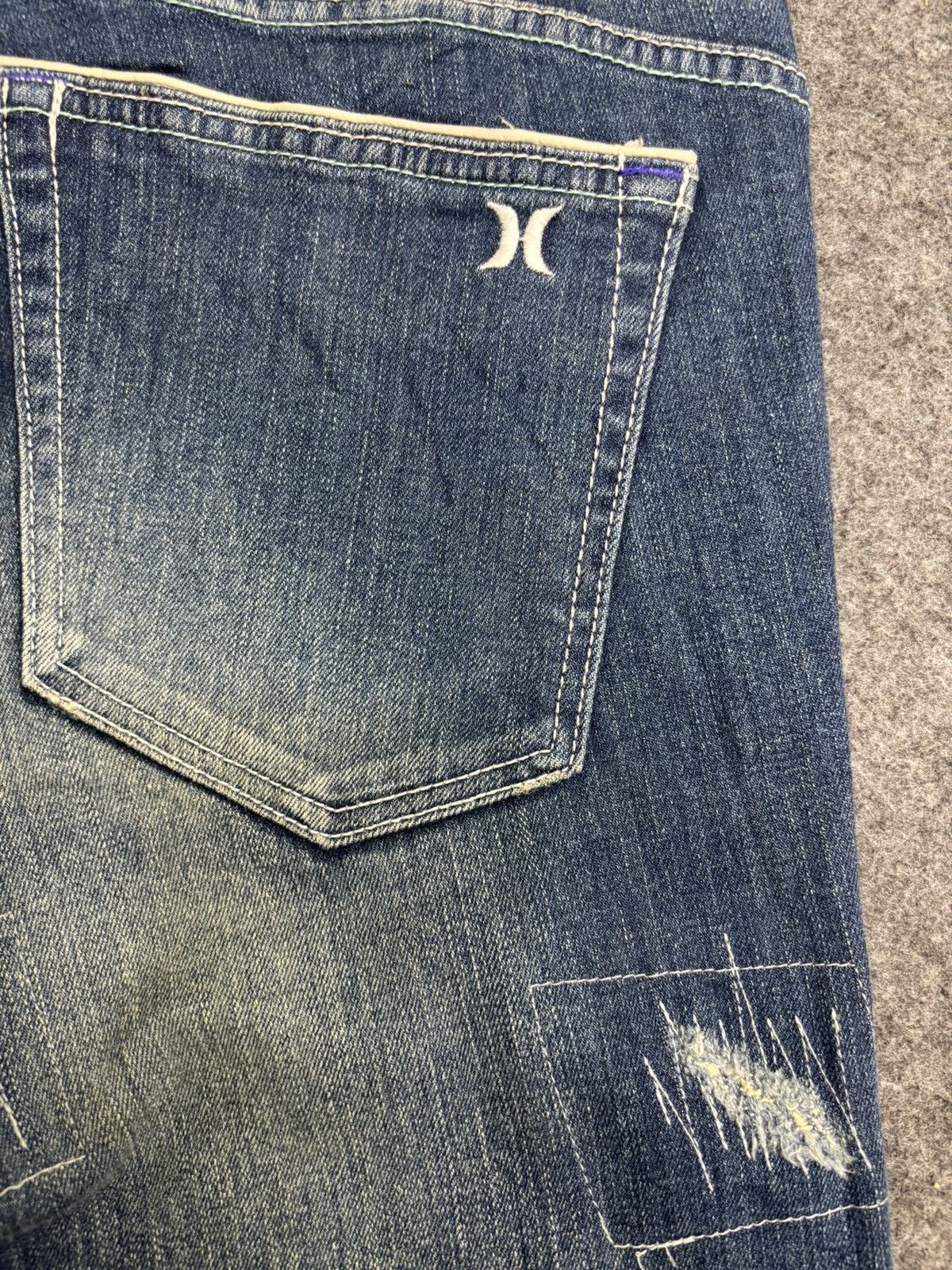 Hurley 💥Punk Style💥Hurley Patchwork Skinny Denim F598 Size US 36 / EU 52 - 18 Thumbnail