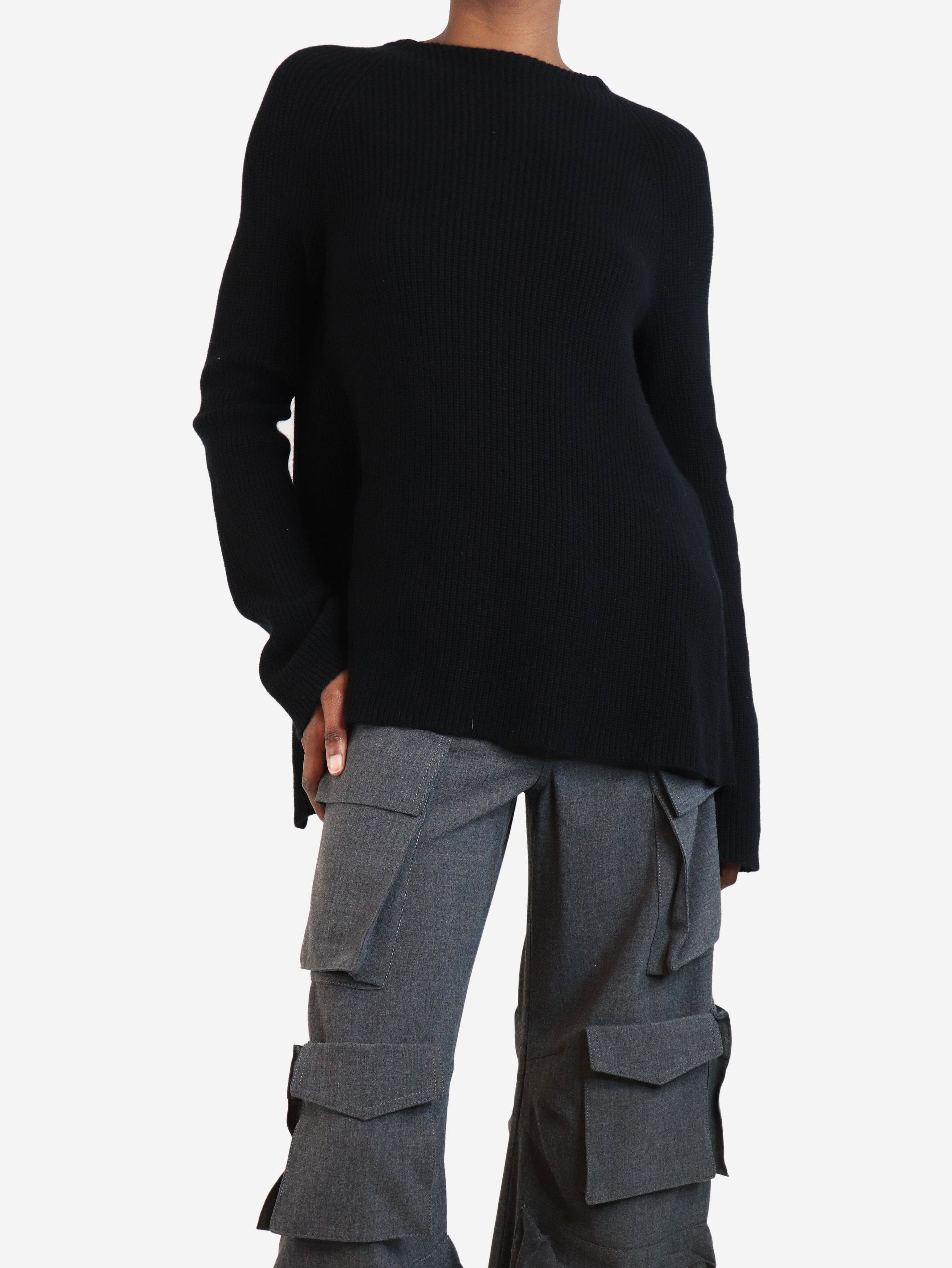 Helmut Lang Black open-back knit top - XS Size XS / US 0-2 / IT 36-38 - 1 Thumbnail