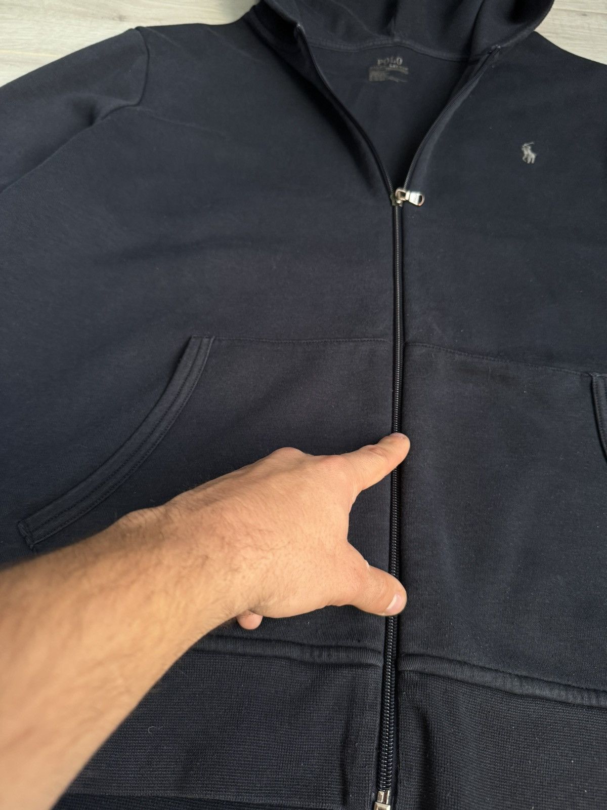 Polo Ralph Lauren Polo Ralph Lauren Navy Zip Hoodie Size US XL / EU 56 / 4 - 4 Thumbnail