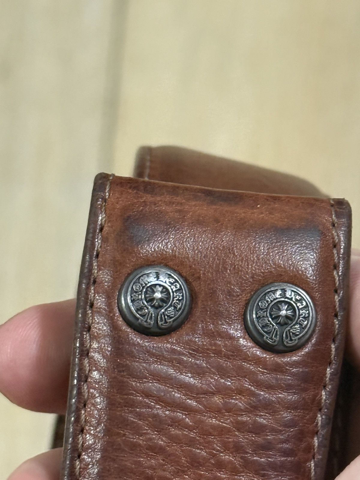 Chrome Hearts Chrome Hearts Vintage Brown leather belt strap Size 34 - 7 Thumbnail