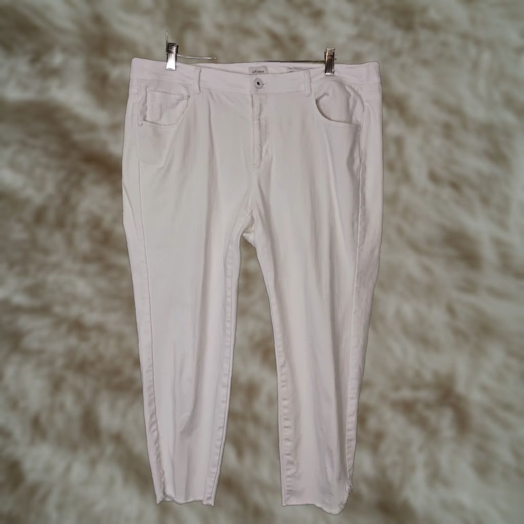 J. Jill J. Jill Jeans Women's Slim Ankle Denim White 18 Stretch Cotton Blend 26" Inseam Vintage No Size 40" / US 18 - 1 Thumbnail