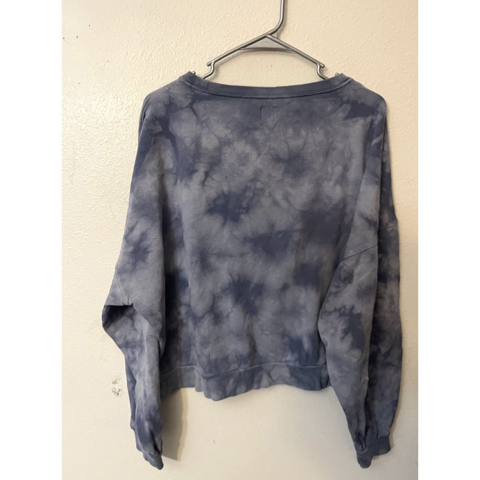 Gap Gap Sweatshirt Top Womens L Blue Tie Dye Cropped Crew Neck Pullover Long Sleeve Casual Travel 90s? (no) Size L / US 10 / IT 46 - 2 Thumbnail