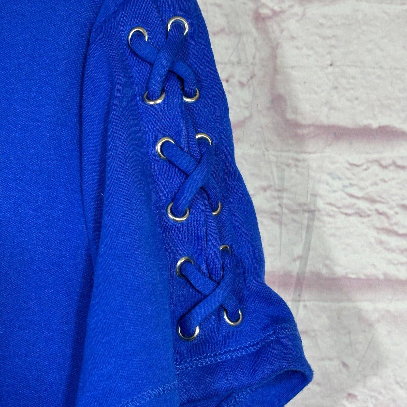 Other Westport Women's Blue Lace-Up Sleeve Top 2X Size XXL / US 16-18 / IT 52-54 - 2 Thumbnail