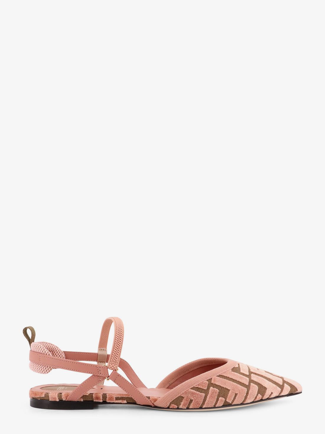 Fendi os11x0126 FF Jacquard Velvet Slingback Ballerinas in Pink Size US 9 / IT 39 - 1 Thumbnail