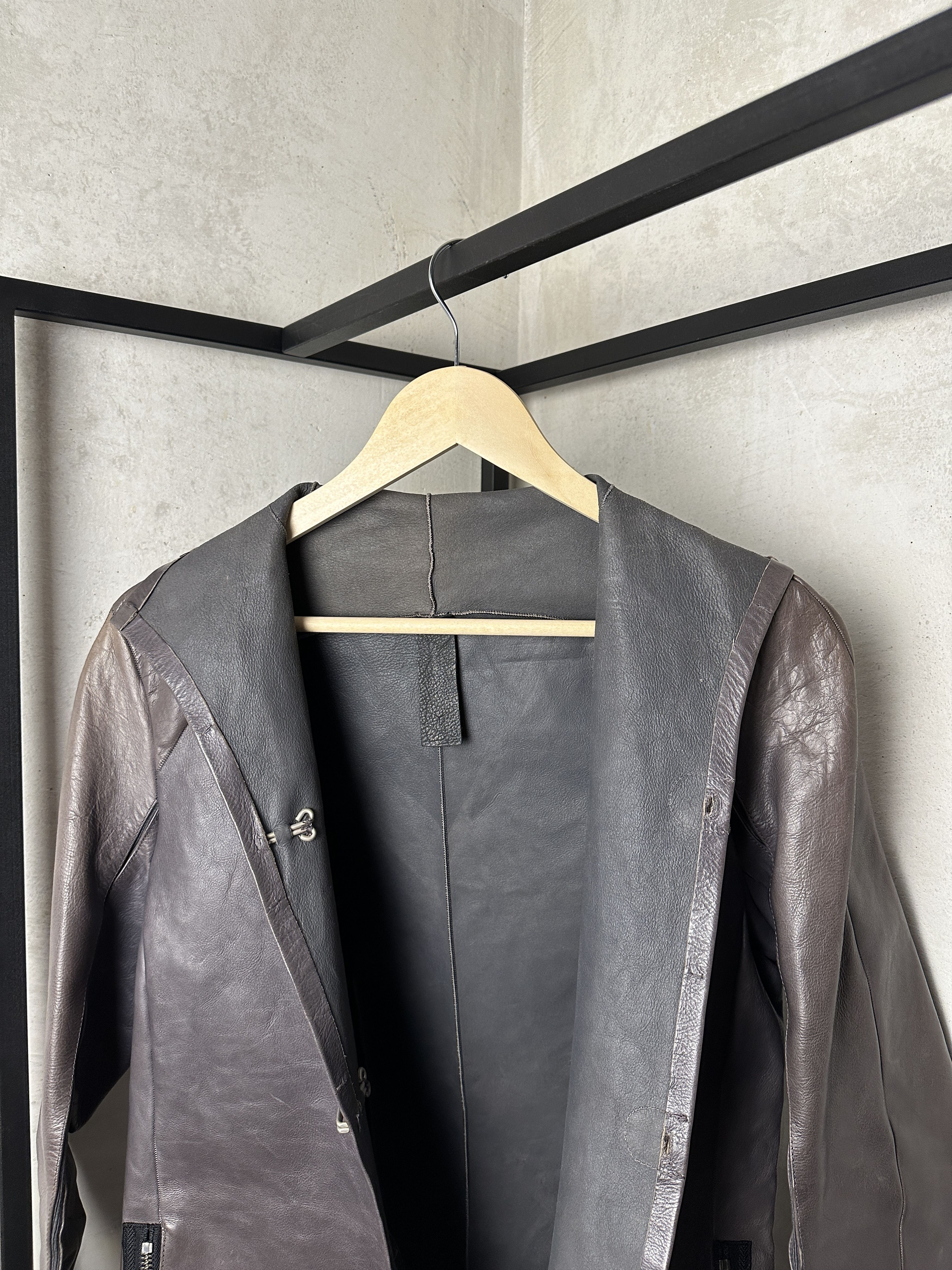 Vintage RARE Serfaty's Ad Vitam Brown Stand Collar Leather Jacket Size US M / EU 48-50 / 2 - 9 Thumbnail