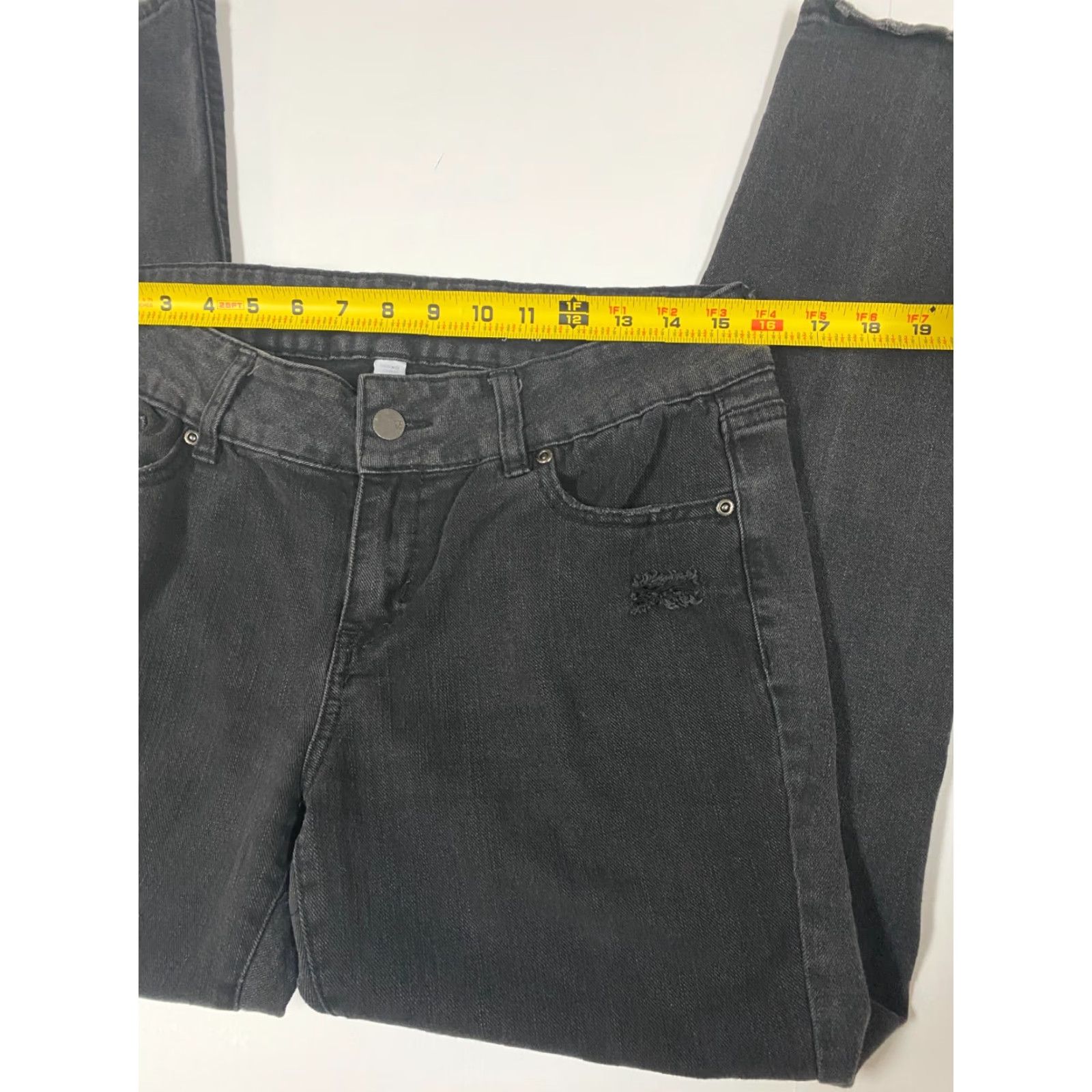 Vintage SOHO New York and Company Jeans Womens Boyfriend 30 Black Denim Zip Sl 28in Mid Rise Stretch Slimming Crop Modern Designer Size 30" / US 8 / IT 44 - 3 Thumbnail