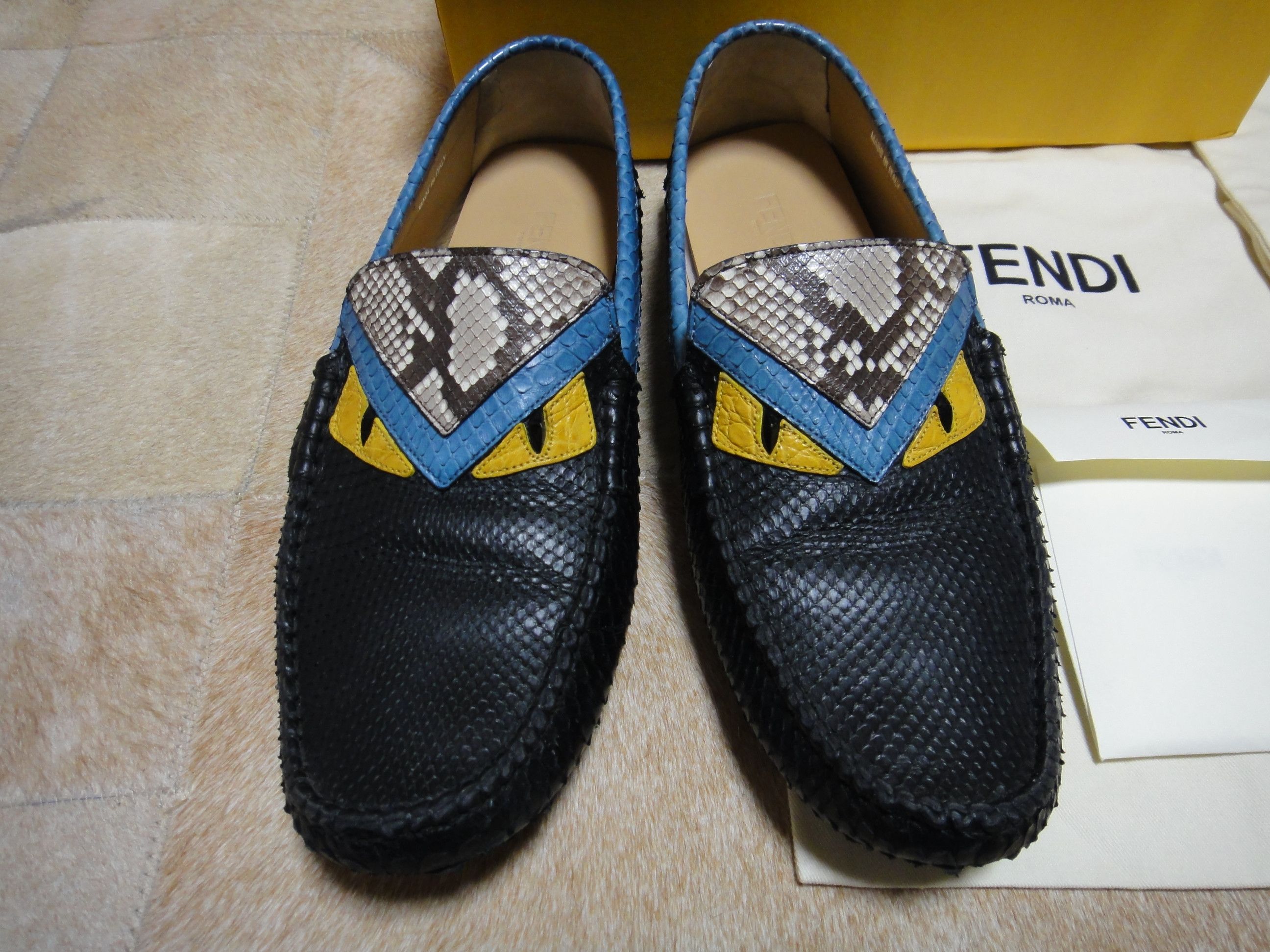 Fendi Fendi Monster Python Leather Driving Shoes Size US 10 / EU 43 - 3 Thumbnail