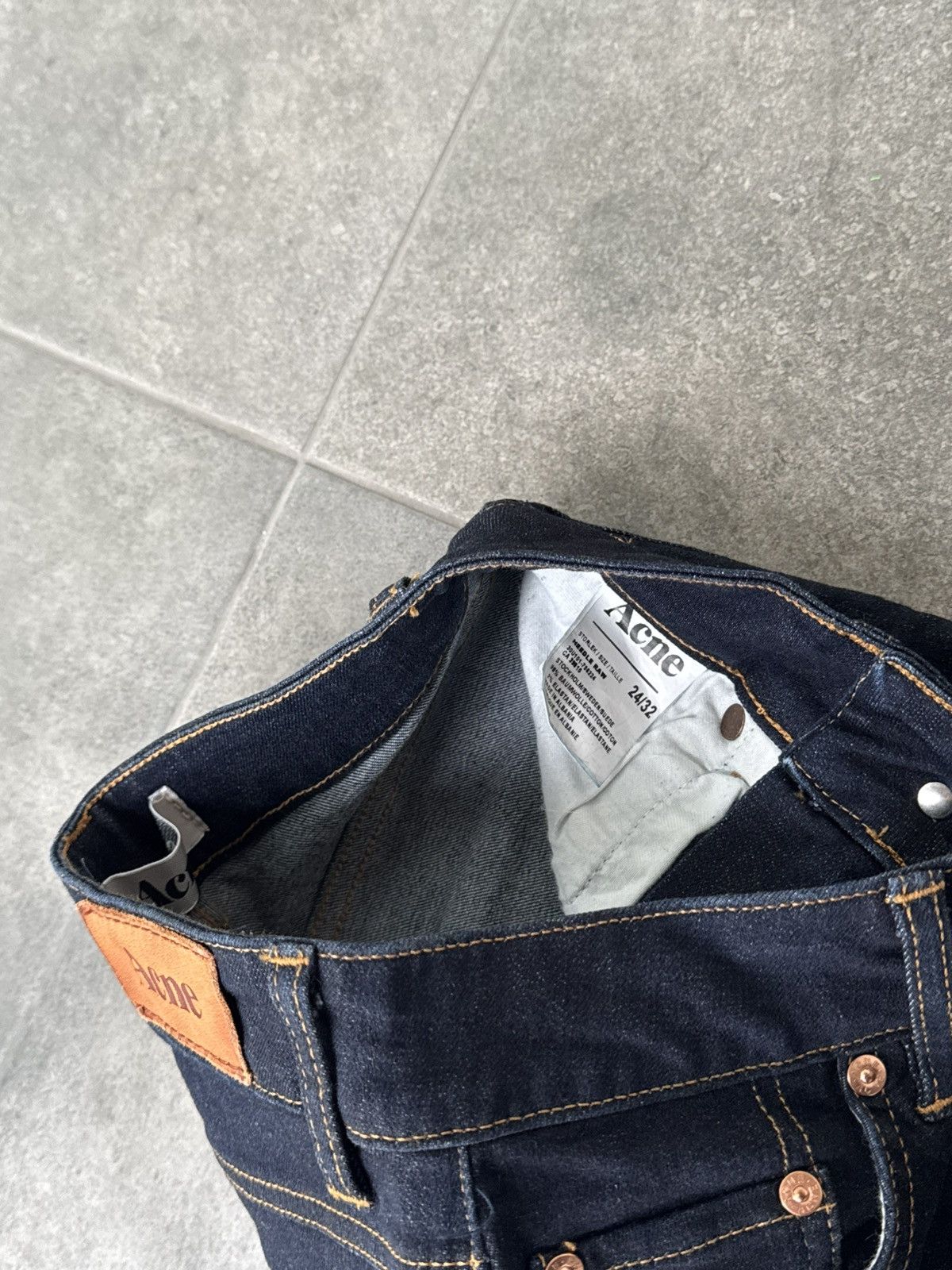 Acne Studios Acne Jeans Navy Skinny Jeans Needle Soft Raw Jeans Size 24" / US 00 / IT 34 - 6 Thumbnail