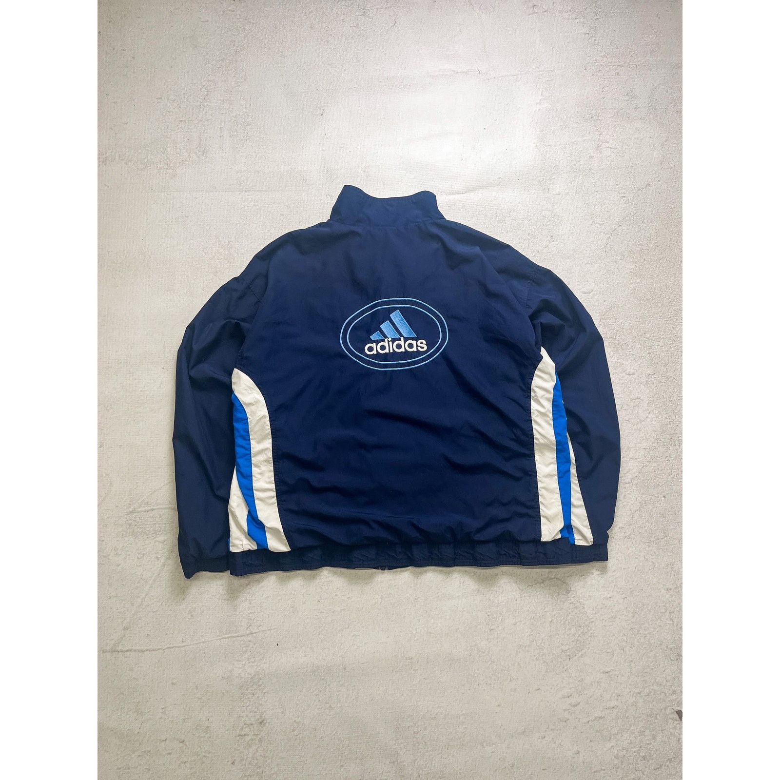 Adidas Vintage 90s Adidas Blue Windbreaker - Women's Large Size L / US 10 / IT 46 - 2 Thumbnail