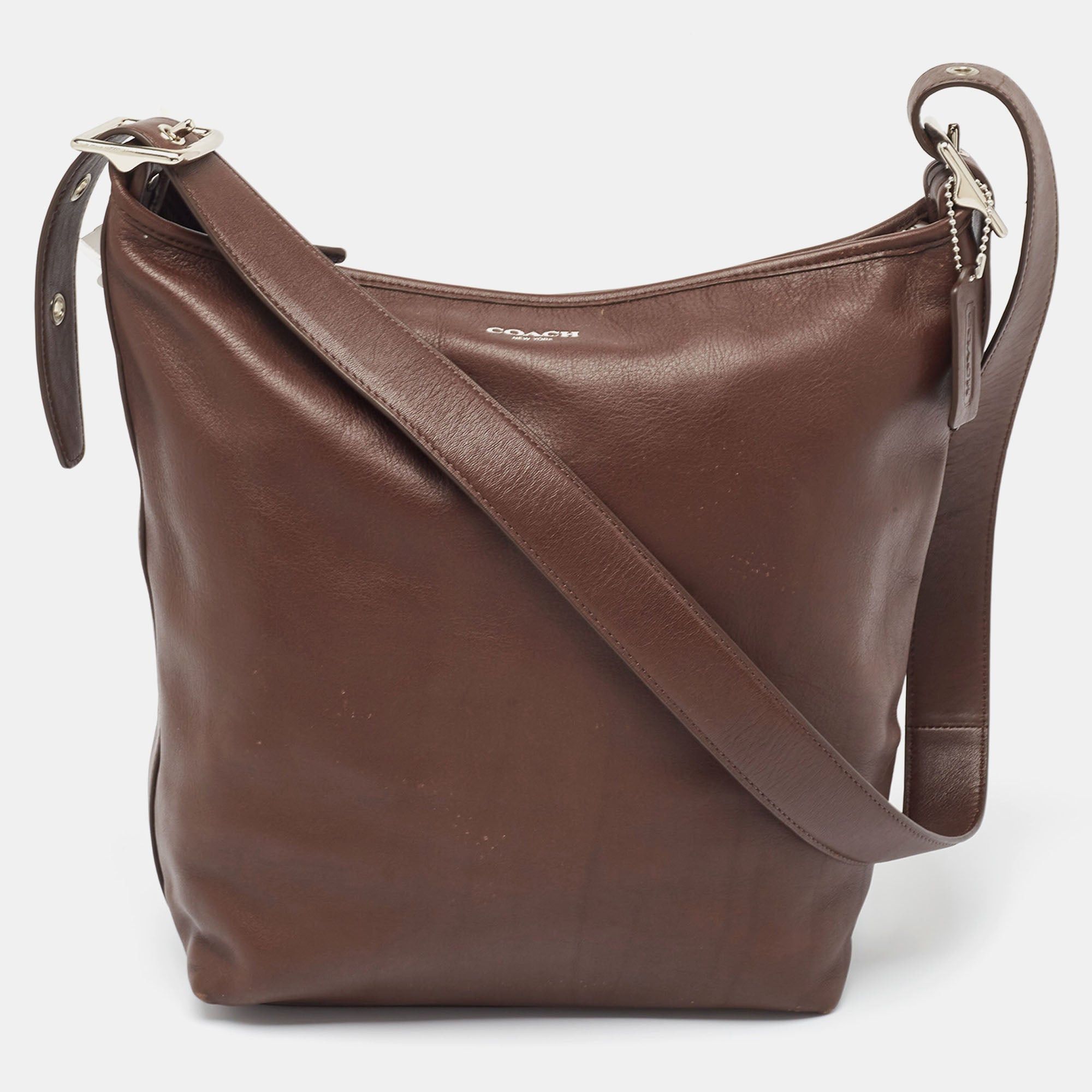 image of Coach Brown Leather Legacy Tassel Shoulder Bag, Women's